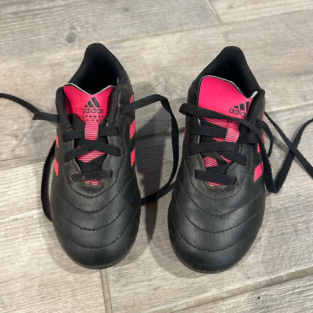 adidas Kids Black & Pink Cleats